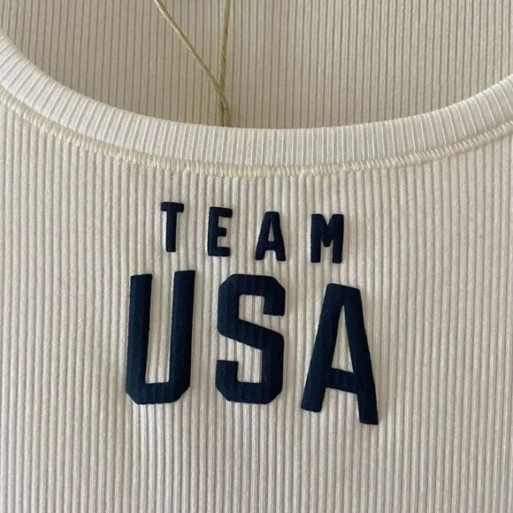 NWT SKIMS Team USA Olimpic Shirt MINI DRESS Long TANK TOP Sleeveless SZ L #1470 - Picture 14 of 14